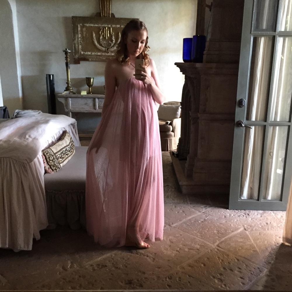 Free People Lilac Lace Gown with Scallop Edge